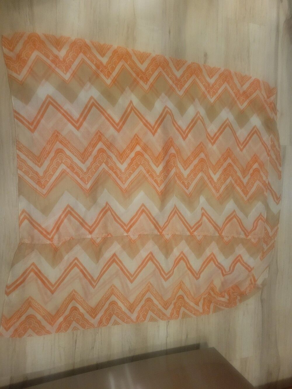 Summer Beachy Orange And Tan Lightweight Large Infinity Scarf EUC